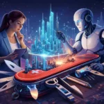 Човек и AI работят заедно върху идея – изкуственият интелект като швейцарско ножче за ума